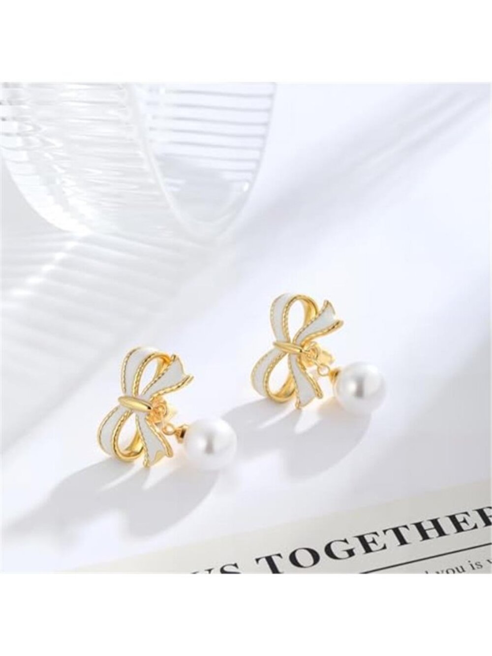 Gold Earrings for Women Bow Earrings Trendy 14K Gold/Silver Plated Bow Hoops